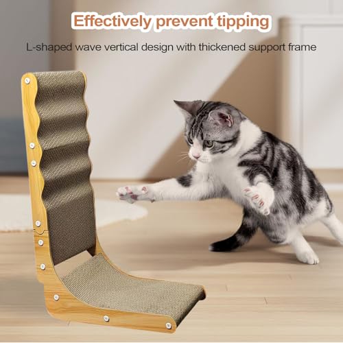 Grattoir pour chat en L structure stable en angle avec tapis d'exercice interactif - 6