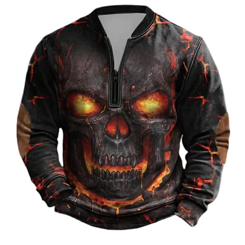 Pull homme col demi-zip chaud motif nordique anti-froid tailles L à XXXL