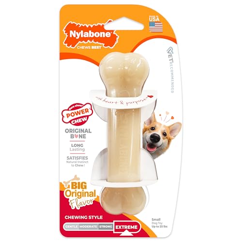 Nylabone Extreme, Kau- und Zahnspielzeug für Hunde, Hundeknochen, für aggressiv / Starke kauende, Original-Geschmack, für kleine hunde bis 11 kg