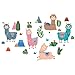 SUPERDANT 2 Feuilles/Set Alpaga Animaux Stickers Muraux Décor Vinyle Décoration Murale Tropical Cactus Autocollants DIY Mur Art Stickers Muraux Autocollant Décor pour L'Été Maison Salle