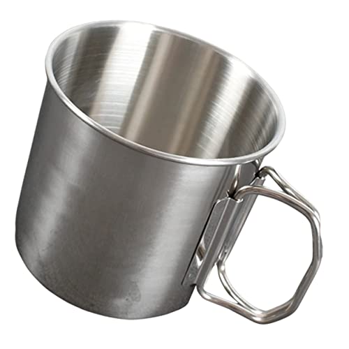 Angoily Folding Cup Stainless Steel Cup Outdoor Water Cup Outdoor Camping Supply Convenient Water Cup Stainless Camping Mug Multi-Function Camping Mug Outdoor Camping Cup Portable Tea Mug