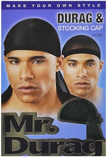 Mr. Durag Solid Durag And Stocking Cap Black