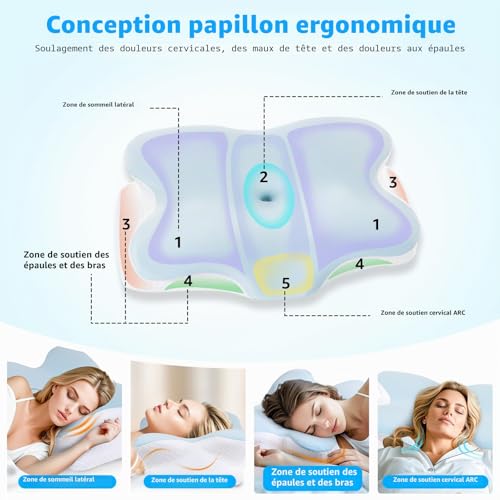 Oreiller cervical en mousse de qualité supérieure | Confort BRO 60x40cm - 3