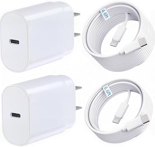 TT&C 4-Piece 30W USB-C Fast Charger Kit with 10FT & 6.6FT Cables,...