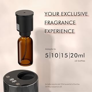 DOQASOO Diffusore di aromi senza acqua, senza fili, struttura in alluminio, batteria 96H e 25dB silenzioso, diffusore per oli essenziali con timer e 4 livelli, ideale per auto, ufficio e camera da