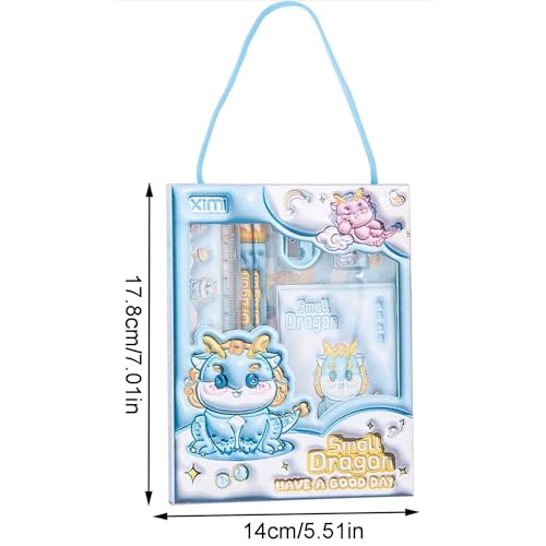 Image of Kids Stationery Gift Box | Fancy School Supplies for Children | Best for Birthday Return Gift| Combo Set with Pencils, Eraser, Scale, Sharpner & Notepad (Set of 6)