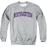 LOGOVISION Northwestern University School Name Arch Unisex Adult Crewneck Sweatshirt, Athletic Heather, Large