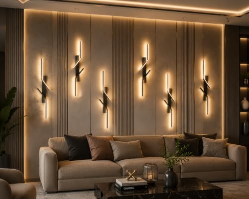 Image of FILLISKA Led Wall Highlighter Light, 3-in-1 Colour Changing, Luxurious Wall Decor (18 Watt Black Double Stick-AM623)