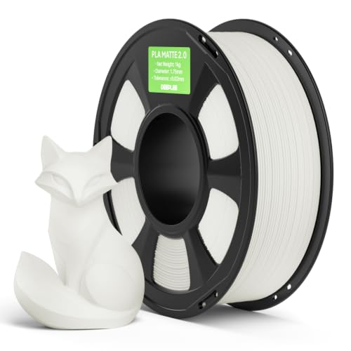 Image of Matte PLA 2.0 Filament 1.75mm, 3D Printer Filament Dimensional Accuracy + /- 0.02mm, No Clogging, Smooth Texture, 1KG White