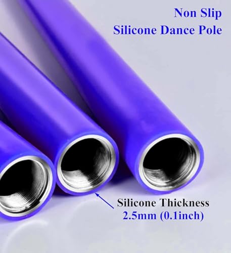 Portable Silicone Pole Dance & Fitness Kit, 360° Spin Static Modes Adjustable Pole 86.6–106.3inchs Height No Drilling Required With Silicone Pads Seamless Chrome Steel For Home Gym Yoga Dance Studio