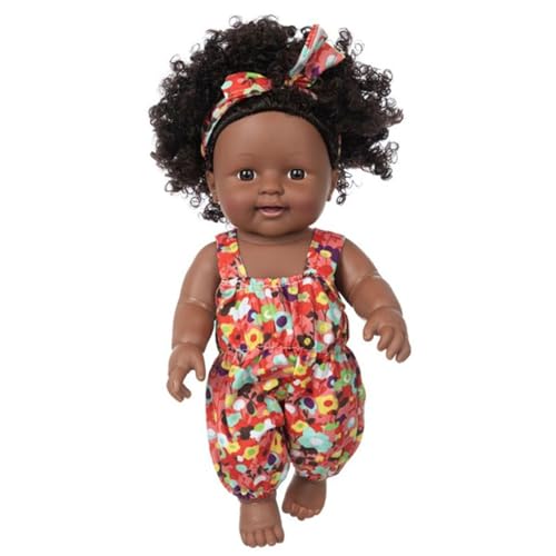 Whyzsjnclg Poupées Noires, poupées Noires 12'' en Vinyle Doux et sûr, poupée réaliste avec Boucles africaines renaît pour garçons et Filles, Style 2,...