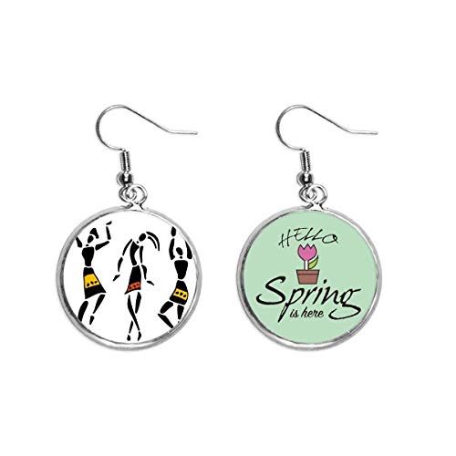 Pendientes de primavera y colgante decorativo con tótems de aborígenes africanos