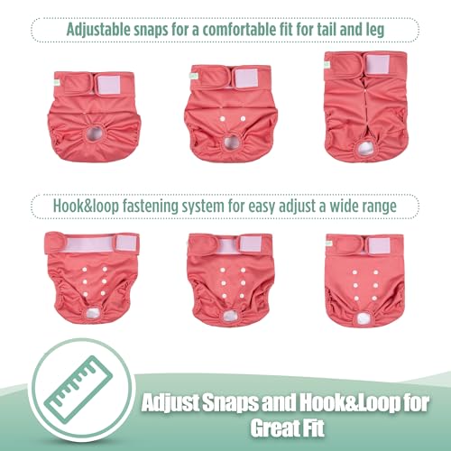 Image of wegreeco Female Dog Diapers, Washable Reusable Pet Puppy Doggie Diapers for Small Medium Large Female Dogs in Heat Period, Doggy Period Panties, 5 Pack, Small