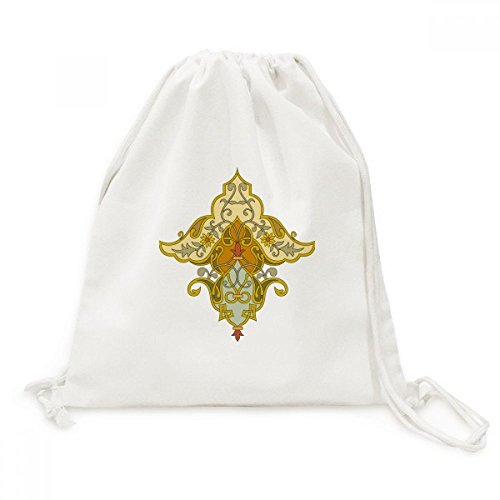 Sac à dos en toile motif baroque chic, finition soignée pour un style unique