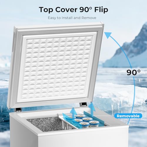 Image of Antarctic Star Chest Freezer 3.2 Cubic Feet Low-Temperature Freezer,14℉ to -40℉ with 2 Removable Baskets, Free Standing Top Open Door Deep Freezer, 7 Level Adjustable Temperature, White