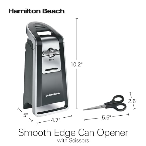 Hamilton Beach Smooth Edge Electric Automatic Can Opener for Kitchen with Easy Push Down Lever, Extra Tall, Includes Stainless Steel Scissors, Black and Chrome (76607) by Hamilton Beach - Image 8