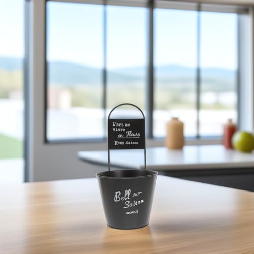 Pot de fleurs rétro en fer forgé durable au design intemporel - 4