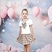 Sunny Fashion Girls Dress Brown Check Bow Tie Sailor Uniform School Short Sleeve Size 10