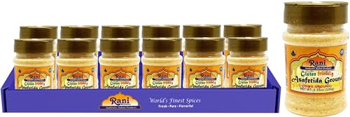 Rani Asafetida (Hing) Ground 3.75oz (106g) Gluten Friendly, PET Jar, Pack of 12 ~ All Natural | Salt Free | Vegan | Non-GMO | Asafoetida Indian Spice | Best for Onion Garlic Substitute