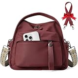 Nylon Crossbody Bags for Women Lightweight Top Handle Shoulder Bag Waterproof Satchel Hobo Handbag, Bonus with a Extra Strap