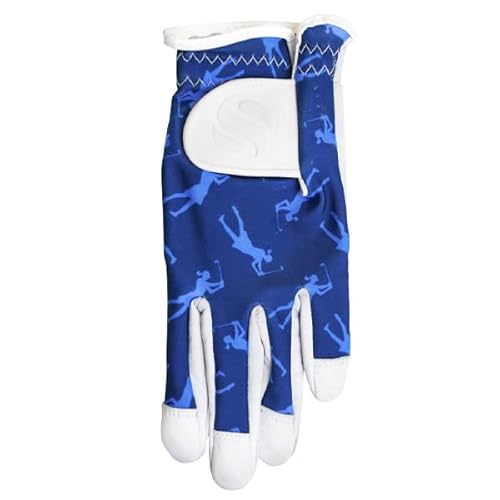 Surprizeshop Cabretta Lycra Comfort Stretch - Guante de golf para mujer, color azul Cover