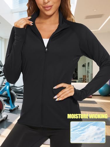 tacvasen women39s workout jackets lightweight athletic jacket zip up upf 50 uv protection long sleeve sun shirt