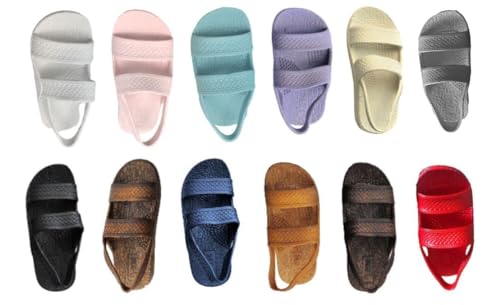 Image of J-Slips Toddler Sandals with Back Strap - Comfortable Boys and Girls Jesus Jandals for Beach and Summer - Waterproof Hawaiian Slides in 12 Colors, Sandalias