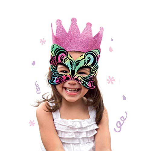VHALE 24 Sets Rainbow Scratch Paper Art Superhero Masks, Dress Up Halloween Costumes, Creative Classroom Arts and Crafts, Fun Drawings, Travel Toys, Party Favors for Kids - Thumbnail 6