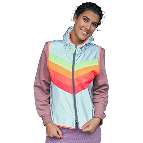 gofluo. Darkflow Gilet réfléchissant - Gilet réfléchissant - Visible dans l'obscurité pour les randonneurs, le jogging, le vélo - Gris réfléchissant -, gris, M Cover