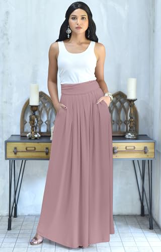 KOH KOH Womens Long Flowy Cute Modest High Waist Floor Length Pockets Maxi Skirt3