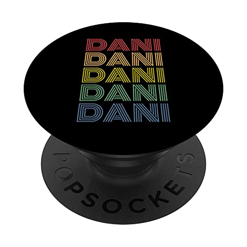 Mujeres Dani Wordmark Patrón Personalizado Nombre Retro PopSockets PopGrip Intercambiable