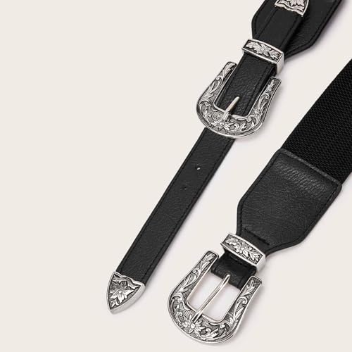 Women Elastic Waist Belt,Coats Stretch Buckle Belt for Family Banquets Weddings3