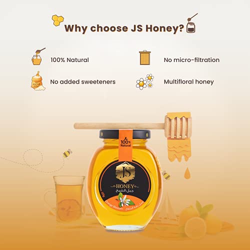 JS Honey Orange Blossom Honey 225 G Jar Pure Honey, Healthy, Good Source Of Energy, Rich In Antioxidants And Vitamins, No Artificial Flavor, Honey Jar, Best Used For Breakfast, Honey Cakes, And Tea
