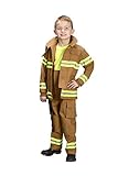 Aeromax PERSONALIZED Jr. Firefighter Suit/Bunker Gear, BLACK or TAN (6/8, Tan)