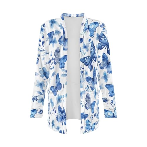 Image of Cardigan Sweaters for Women Long Sleeve Cardigan Soft Drape Open Front Fall Dusters V-Neck Jackets Dressy Loose Coat