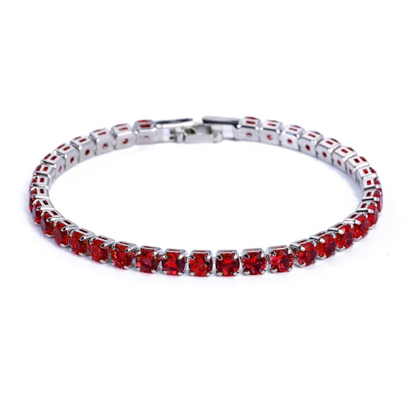 Image of BLACK PEARL Elegant Style Tennis Bracelet with Multicolour Zirconion Stones, Gold and Silver-Toned Bracelet For Women & Girls