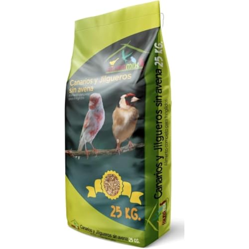 Faunamix Alimento Completo para Canarios y Jilgueros sin Avena, Mezcla de Semillas, 25 kg