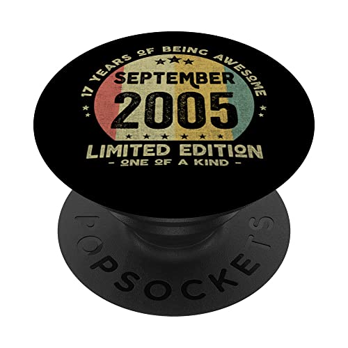 Regalo 17 años Cumpleaños Chico Chica - Septiembre 2005 PopSockets PopGrip Intercambiable