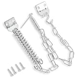 Storm Door Protector Chain and Spring – Zinc Plated Anti-Rust Screen Door Spring Closer, Heavy Duty Windproof Door Chain for Wooden/Aluminum/Composite Doors, Prevent Storm Damage (1 Pack), Silver