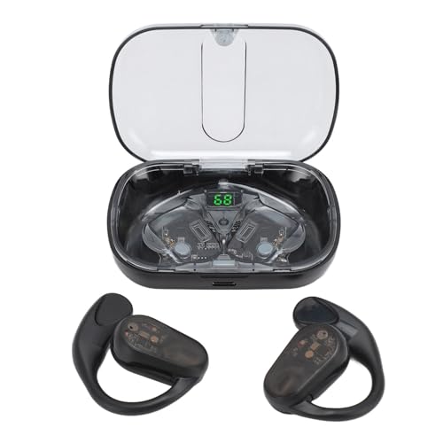 SHYEKYO Over Ear Earphones, Cool Translucent Cover Wireless Headphones Rotatable Earhooks Support Monaural Use for Running