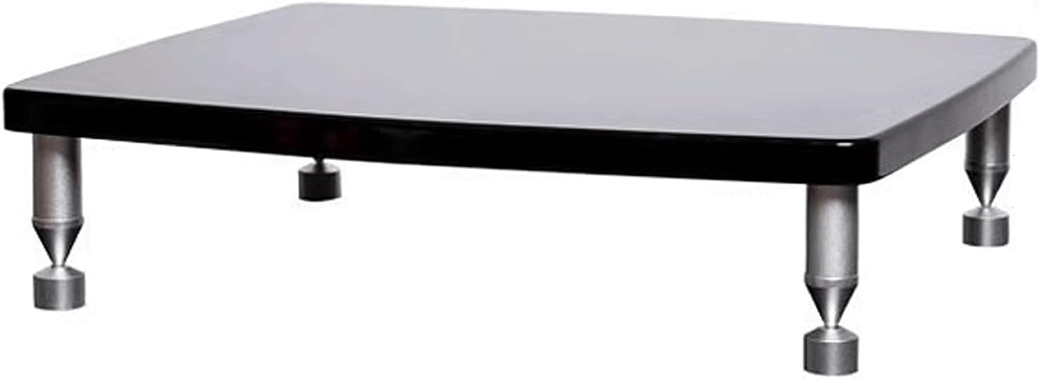 Audio Rack Tower, AV Media Stand, Rack Audio Tower, Locker Shelf Organizer Damping Made of Aluminum Alloy Black 4 Sizes(1 Layer)