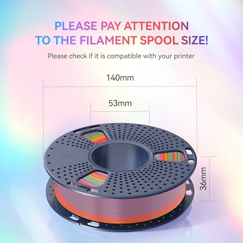 Image of SUNLU 250g Rainbow PLA 3D Printer Filament Bundle Multicolor, Neatly Wound Gradient PLA Rainbow Filament 1.75mm ±0.02mm, Individually Vacuum Packed, 250g per Spool, 1kg in Total, 4 Pack.