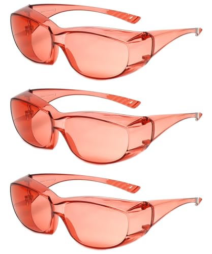 Calabria Unisex Fitover Safety Glasses with Tinted Lenses | Fit Over Eyeglasses | Blue Light &amp; UV Protection Glasses