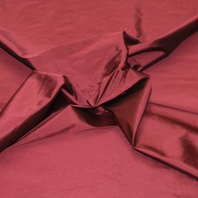 Plain Taffeta Fabric Sold by The Metre 60" Wide Decoration Wedding Dressmaking Material (Wine)