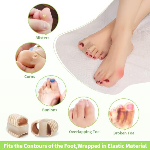 Niupiour Gel Bunion Toe Separators W/Fabric Lining for Big Toe, Silicone Toe Spacers Bunion Correctors for Overlapping Toe, Breathable Toe Corrector Protector for Women and Men, Relieve Foot Pain