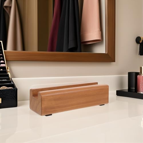 Socle design moderne en bois marron Luxshiny pour miroir - 5
