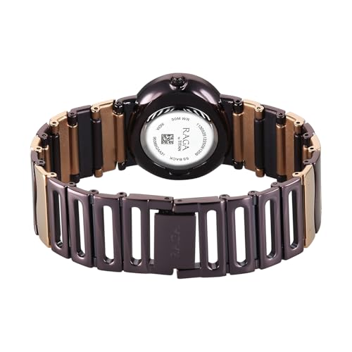 Image of Titan Raga Sierra with Prune Dial Prune&Rose Gold Brass Strap Watch for Women - 95389KM01