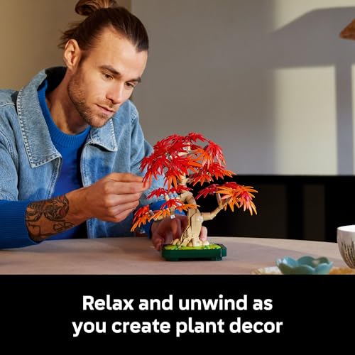 LEGO Botanicals Japanese Red Maple Bonsai Tree Building Kit for Adults 18+ - Unique Home Decor DIY for Room or Office - Housewarming Gift Idea for New