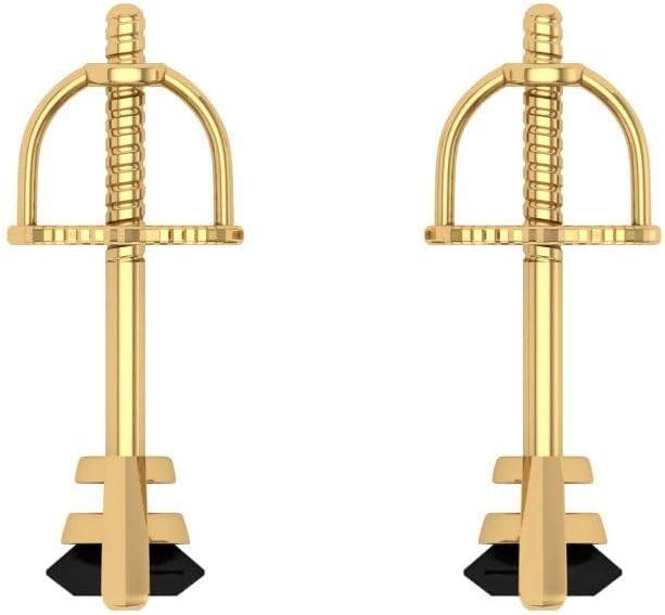 1 cttw Onyx Stud Earring Set for Women - Marquise Cut Solid Gold Push-Back