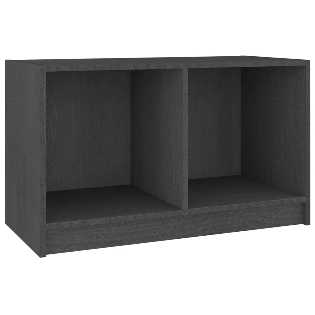 Meuble TV moderne en pin massif gris avec rangement buffet de salon scandinave